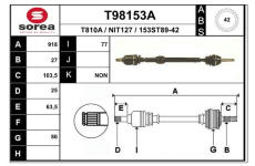 Hnací hřídel EAI T98153A