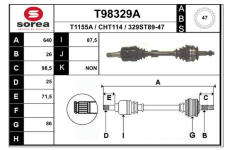Hnací hřídel EAI T98329A