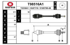 Hnací hřídel EAI T98516A1