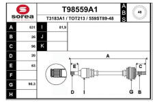 Hnací hřídel EAI T98559A1