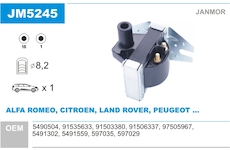 Zapalovací cívka JANMOR JM5245