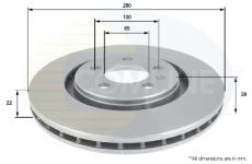 Brzdový kotúč COMLINE ADC1428V