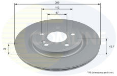 Brzdový kotúč COMLINE ADC2843V