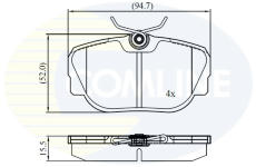 Sada brzdových platničiek kotúčovej brzdy COMLINE CBP01093