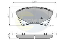 Sada brzdových platničiek kotúčovej brzdy COMLINE CBP01160