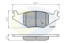 Sada brzdových platničiek kotúčovej brzdy COMLINE CBP0136