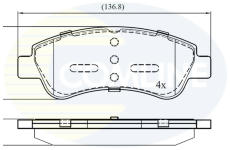 Sada brzdových platničiek kotúčovej brzdy COMLINE CBP01525