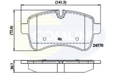 Sada brzdových platničiek kotúčovej brzdy COMLINE CBP01617