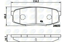 Sada brzdových platničiek kotúčovej brzdy COMLINE CBP02124