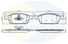 Sada brzdových platničiek kotúčovej brzdy COMLINE CBP02196