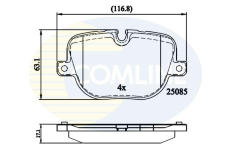Sada brzdových platničiek kotúčovej brzdy COMLINE CBP02212