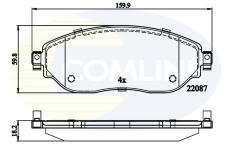 Sada brzdových platničiek kotúčovej brzdy COMLINE CBP02285