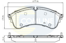 Sada brzdových platničiek kotúčovej brzdy COMLINE CBP02400