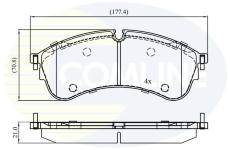 Sada brzdových platničiek kotúčovej brzdy COMLINE CBP02400