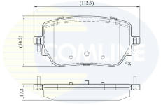 Sada brzdových platničiek kotúčovej brzdy COMLINE CBP02765
