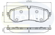Sada brzdových platničiek kotúčovej brzdy COMLINE CBP02845