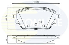 Sada brzdových platničiek kotúčovej brzdy COMLINE CBP02864