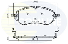 Sada brzdových platničiek kotúčovej brzdy COMLINE CBP03413