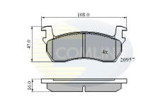 Sada brzdových platničiek kotúčovej brzdy COMLINE CBP0366