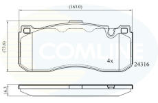 Sada brzdových platničiek kotúčovej brzdy COMLINE CBP06005