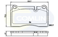 Sada brzdových platničiek kotúčovej brzdy COMLINE CBP06030