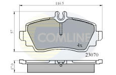 Sada brzdových platničiek kotúčovej brzdy COMLINE CBP0748