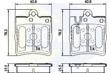 Sada brzdových platničiek kotúčovej brzdy COMLINE CBP0915