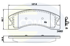 Sada brzdových platničiek kotúčovej brzdy COMLINE CBP31202