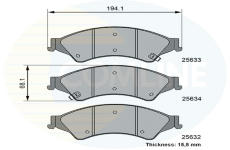 Sada brzdových platničiek kotúčovej brzdy COMLINE CBP36105
