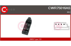 Spínač, nastavení vnějšího zrcátka CASCO CMA73002AS