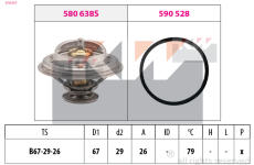 Termostat, chladivo KW 579 937