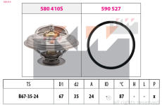 Termostat, chladivo KW 580 410