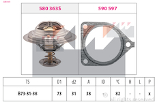 Termostat, chladivo KW 580 441