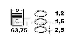 Sada pistnich krouzku ET ENGINETEAM R1000625