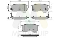 Sada brzdových destiček, kotoučová brzda MOTAQUIP LVXL1212