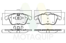 Sada brzdových destiček, kotoučová brzda MOTAQUIP LVXL1400