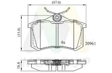 Sada brzdových destiček, kotoučová brzda MOTAQUIP LVXL257