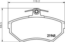 Sada brzdových destiček, kotoučová brzda HELLA PAGID 8DB 355 018-251