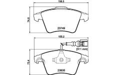 Sada brzdových destiček, kotoučová brzda HELLA PAGID 8DB 355 011-621