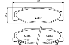 Sada brzdových destiček, kotoučová brzda HELLA PAGID 8DB 355 013-191