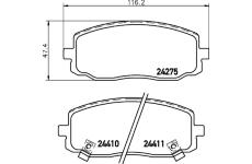 Sada brzdových destiček, kotoučová brzda HELLA PAGID 8DB 355 006-571