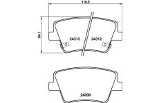 Sada brzdových destiček, kotoučová brzda HELLA PAGID 8DB 355 040-041