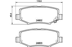 Sada brzdových destiček, kotoučová brzda HELLA PAGID 8DB 355 014-381