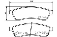 Sada brzdových destiček, kotoučová brzda HELLA PAGID 8DB 355 014-491