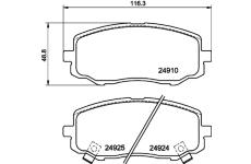 Sada brzdových destiček, kotoučová brzda HELLA PAGID 8DB 355 014-901