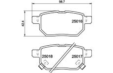 Sada brzdových destiček, kotoučová brzda HELLA PAGID 8DB 355 014-991