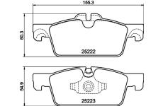 Sada brzdových destiček, kotoučová brzda HELLA PAGID 8DB 355 041-101