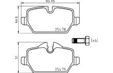 Sada brzdových destiček, kotoučová brzda HELLA PAGID 8DB 355 020-111