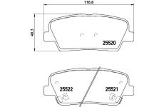 Sada brzdových destiček, kotoučová brzda HELLA PAGID 8DB 355 020-101