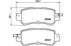 Sada brzdových destiček, kotoučová brzda HELLA PAGID 8DB 355 020-151